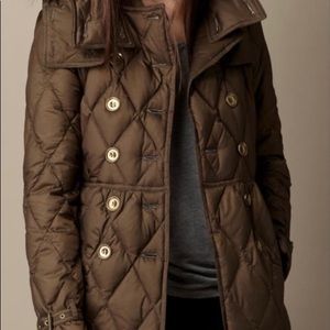 Burberry Brit down coat with real fur hood